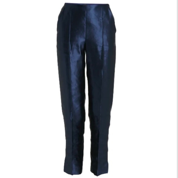 Oscar de la Renta Pants - Oscar De La Renta Blue Silk Blend Pants Size 6